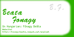 beata fonagy business card