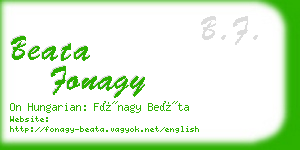 beata fonagy business card